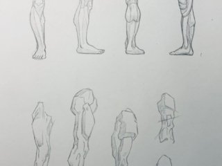 Sketches of legs.